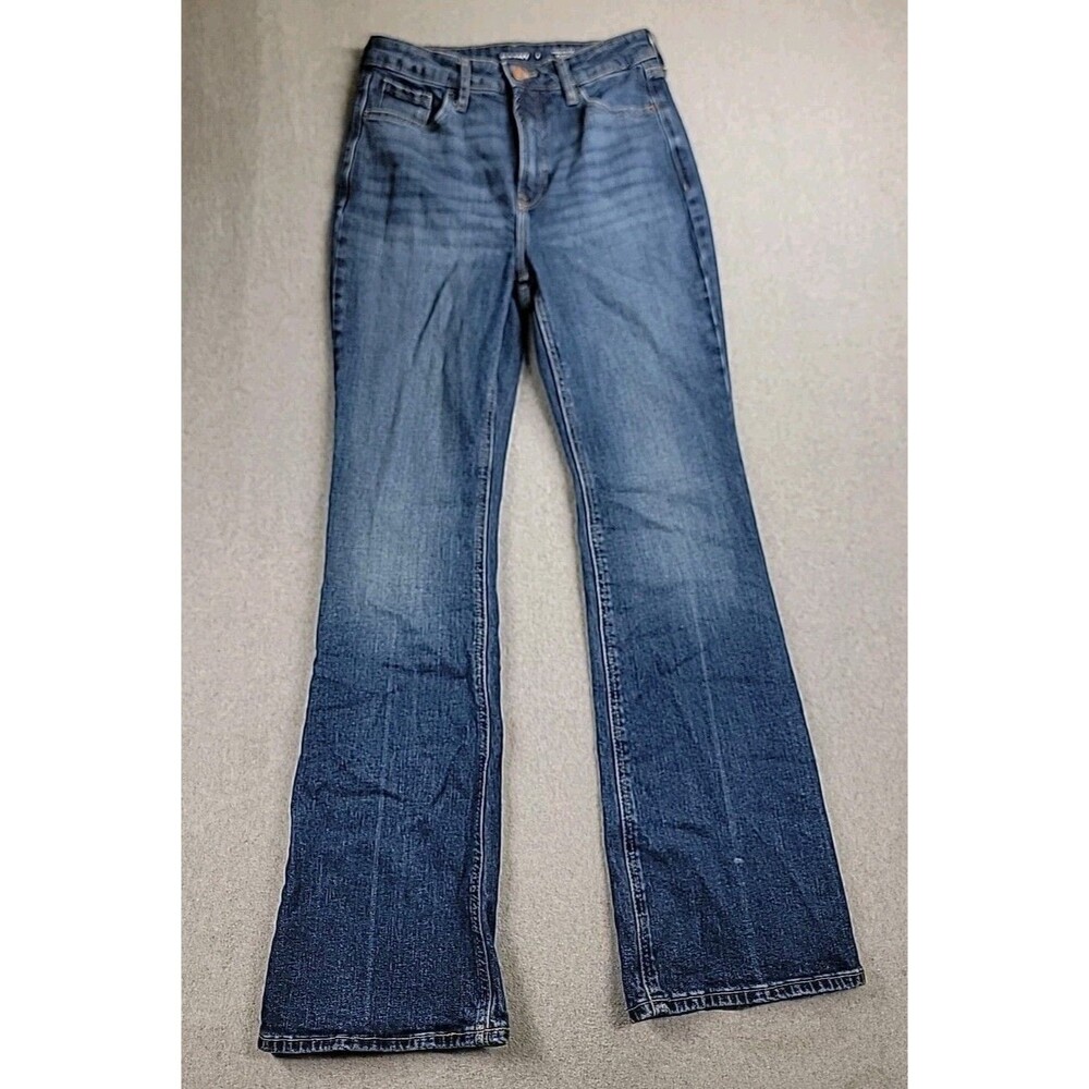 Old Navy Jeans Womens 4 27x30‎ Flare Blue High Rise Stretch Boho Hippie Grunge